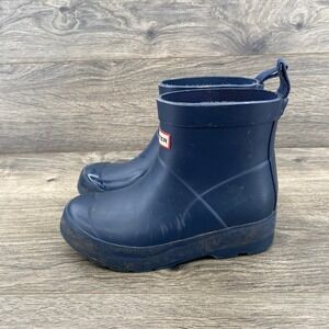 Hunter Rain Boots Kids Size 13 Navy Blue First Classic Waterproof Matte Rubber